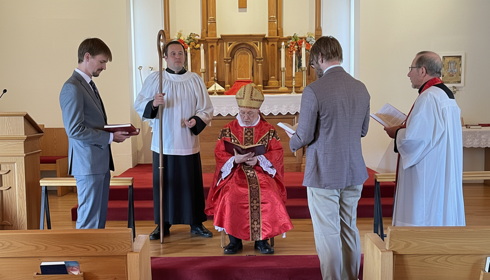 Bishop Fodor during a confirmation ceremony at St. Luke&rsquo;s